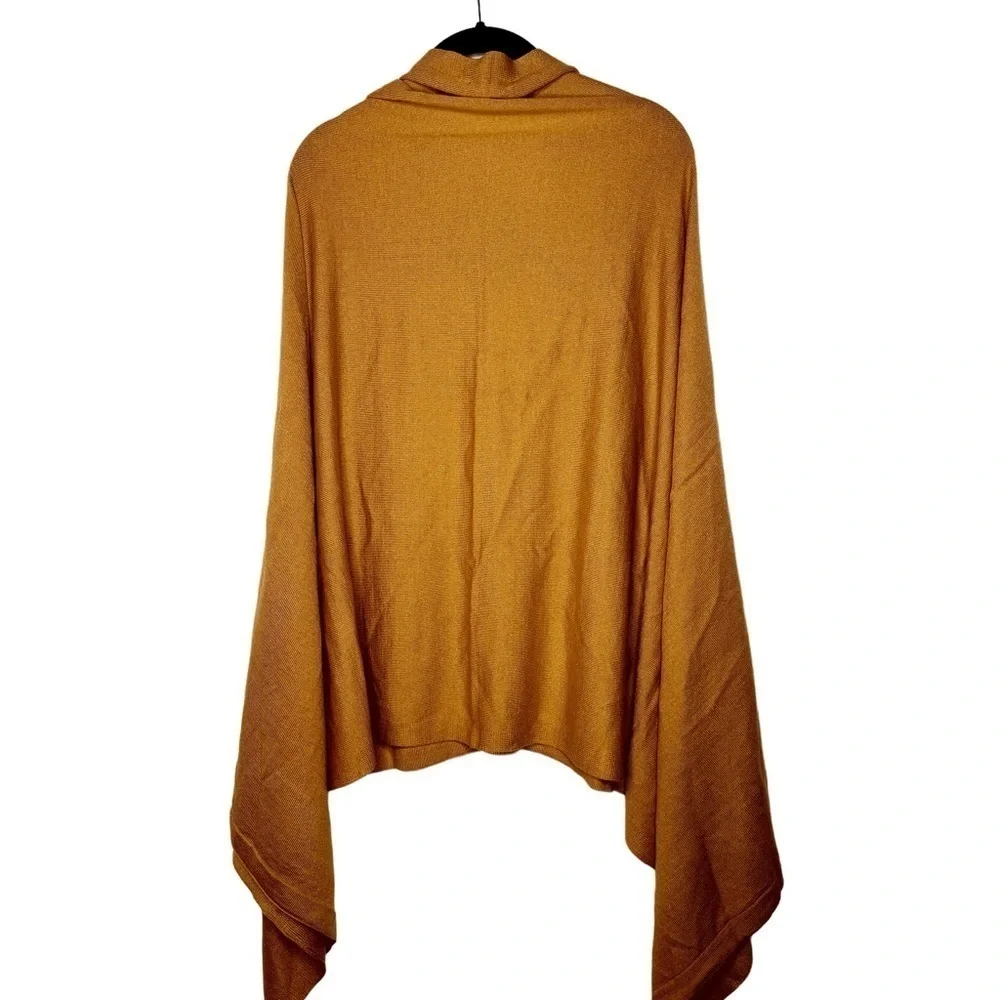 IMAN NWT Soft N’ Chic Multi Wear Button Front Wrap Sweater One Size in Tan